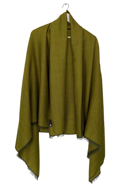 Fine Wool Moss Green Cape CELESTIAL Demeter 15 Ways Wear | JULAHAS
