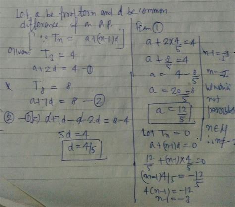 if 3rd and 8th term of an AP is 4and8 respectively.which term of the ap ...