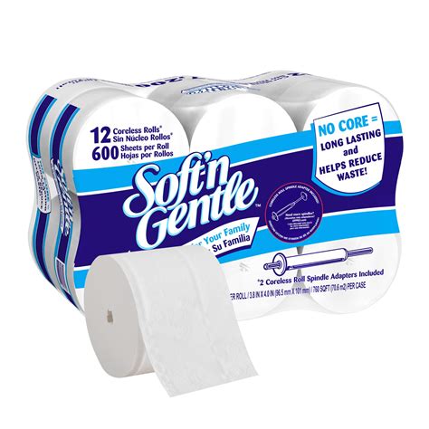 Buy Soft ‘n Gentle Premium Coreless 2-Ply Toilet Paper, 600 Sheets Per ...