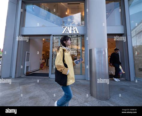 Zara clothing and fashion apparel retail store shop in Oxford Street London owned by Spanish ...