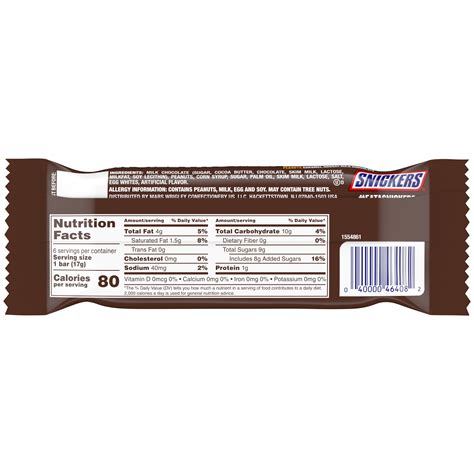 Snickers Fun Size Nutrition Facts