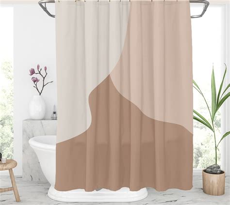 Neutral Colors Shower Curtain Earth Bath Curtains Abstract | Etsy