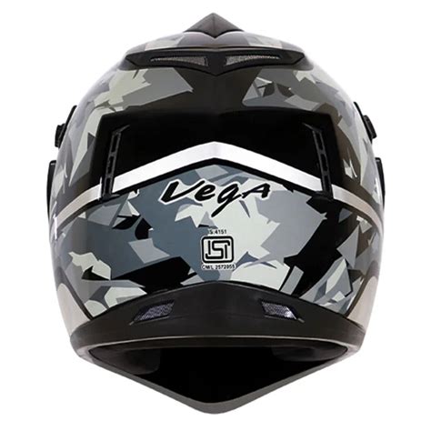 Vega Off Road D/V Camo Dull Black Silver Helmet | Shop Helmets at ...