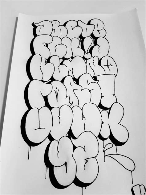 Alphabet In Graffiti Bubble Letters