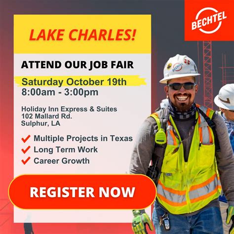 Happening on October 19th 📣 Bechtel's Lake Charles Job Fair on Saturday ...