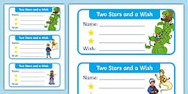 👉 2 Stars and a Wish Template - Labels - Feedback