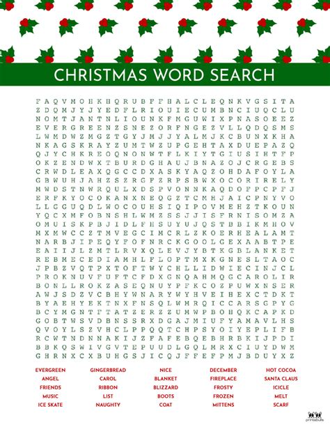 Christmas Word Searches - 25 Free Printables | Printabulls