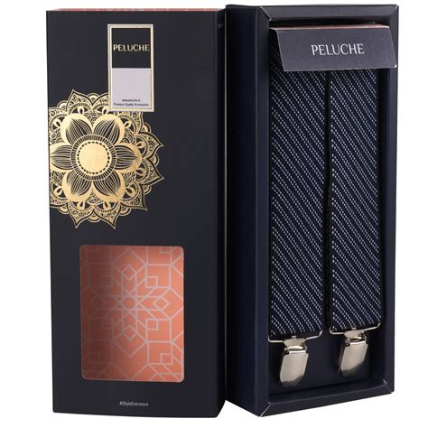 Buy Eloquent Stripes Blue Coloured 3cm Strap Width Suspender For Men ...