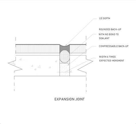 Expansion Joint to the interior floor DWG CAD Detail