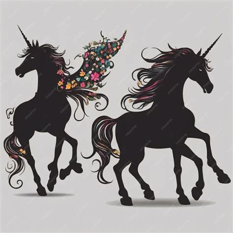 Premium Vector | Unicorn silhouettes cartoon vector background