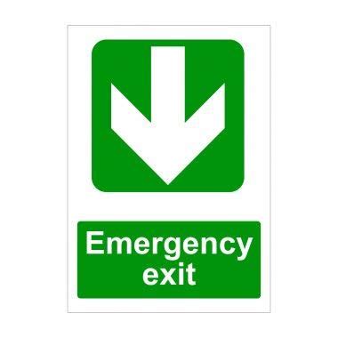 INSHOPFITTING Emergency Exit Large Down Arrow UV PRINTING WITH ...