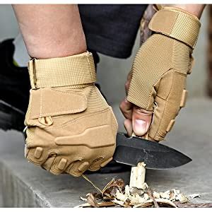 OLAHRAGA Nylon Tactical Military Gloves - Full Finger Hand Protection ...