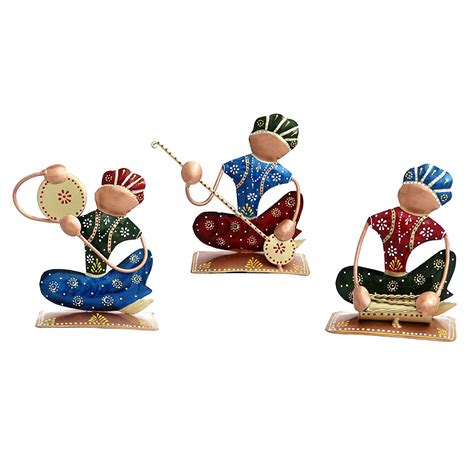 GUNENDRA Crafts Metal Rajasthani Musicians Item showpiece 4 x 6 ...