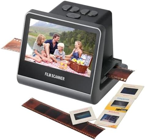 22MP Film and Slide Scanner with 5” LCD Screen, Convert Color & B&W ...