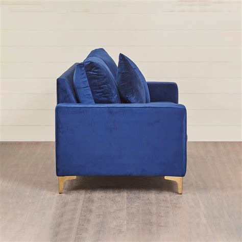 Buy Noir Novelty Velvet 3-Seater Sofa - Blue from Home Centre at just ...