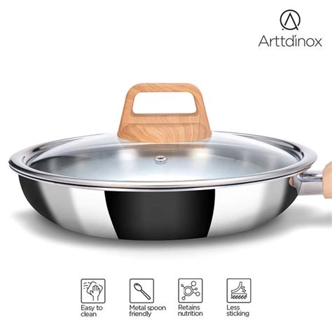 Stainless Steel Triply Frypan 24 CM (1.8 Liter) - Arttdi'nox