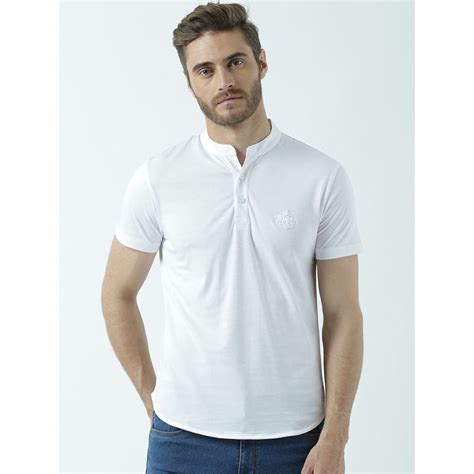 Buy Huetrap Mens Knitted Regular Fit Henley Neck Short Sleeve Solid Tee ...