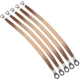 MEETOOT 5pcs 300mm Braided Ground Strap Automotive Engine Copper Ground ...
