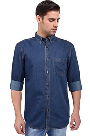 FLAGS Men's Casual Denim Regular Fit Shirt Dark Blue Colour Size 38 ...