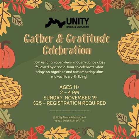 Gather & Gratitude Class Celebration, Unity Dance & Movement, Bethesda ...