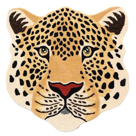 Hand tufted Rug Woolen Himalayan Leopard Head Rug