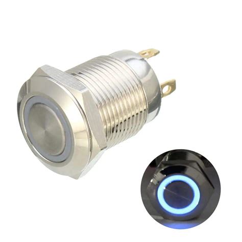 RDR 12 mm Monetary Push Button Switch 12v (Blue) : Amazon.in: Car ...