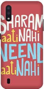 shonababy Back Cover for Samsung Galaxy M01, Sharam aati nhi nind jati ...