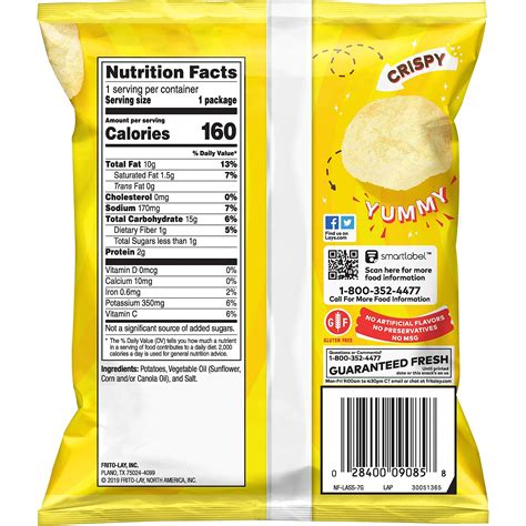 Turbos Chips Nutrition Facts Label at Aidan Zichy-woinarski blog