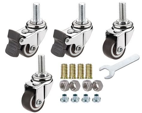 1 Mute Swivel Rubber Wheel With T Nut M6x15mm Stem | Desertcart INDIA