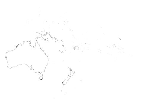 Outline Map of Oceania | Free Vector Maps