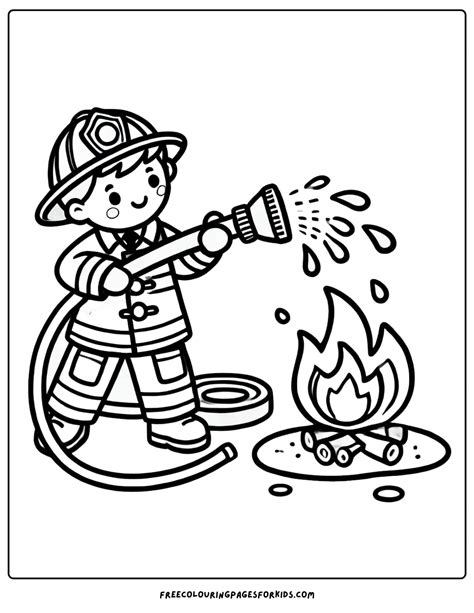 13 Firefighter Coloring Pages - Coloring For Kids | Fire safety ...