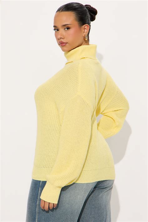 Roll With The Flow Turtleneck Sweater - Butter Yellow | Fashion Nova