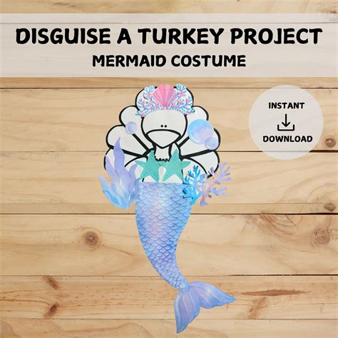Disguise the Turkey Mermaid | FREE Printable