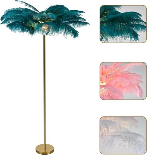 Amazon.com: 160cm Feather Floor Lamps for Living Room, Natural Ostrich ...