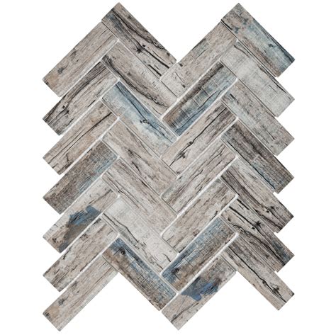 Apollo Tile 13" x 11" Glass Herringbone/Chevron Wall & Floor Tile ...