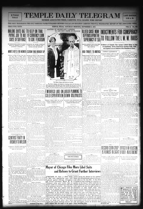 Temple Daily Telegram (Temple, Tex.), Vol. 10, No. 293, Ed. 1 Saturday ...
