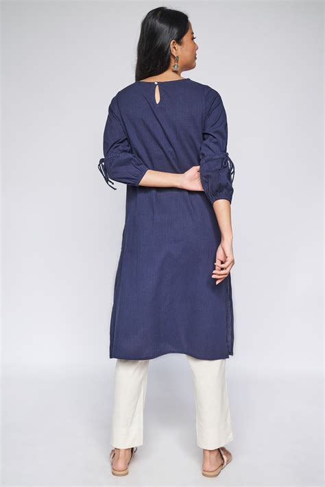 Buy Indigo Solid Straight Kurta Online for Women from Globaldesi ...