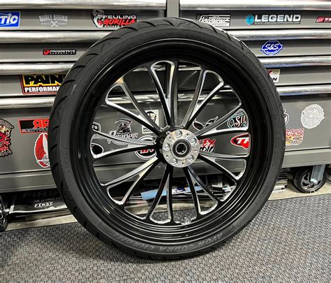 21x3.5" FRONT DUAL DISC BLACK CUT WHEEL HARLEY DAVIDSON BAGGER 00-25 ...