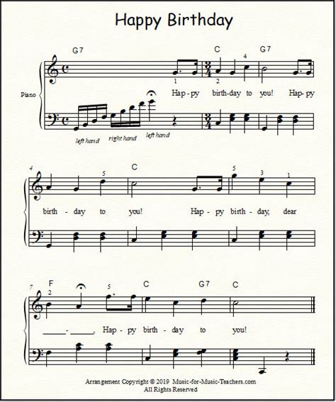 Happy Birthday to You Free Sheet Music Printable PDFs