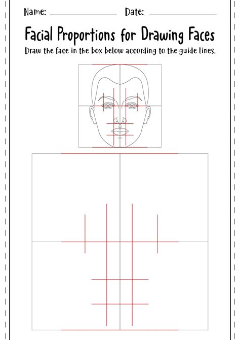 Facial Proportion Drawing Worksheets Drawing The Face In Profile