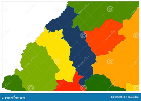 Thimpu Capital of Bhutan Detailed Vector Map Illustration Stock Vector - Illustration of ...