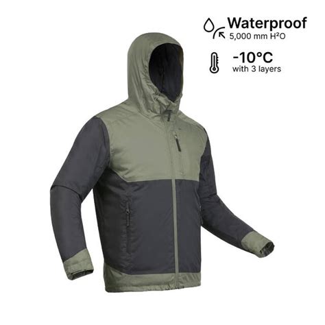 Hiking Jacket for Men - Warm Green - Waterproof Winter Comfortable Upto ...