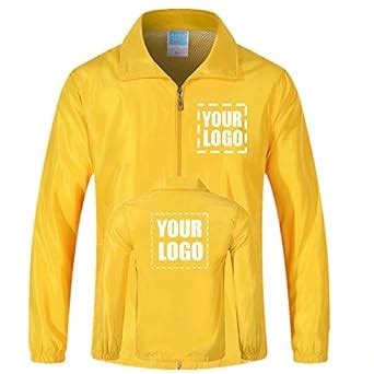 Buy yunzhenbusiness Adult Windbreaker Jacket Customize Your Logo Long ...