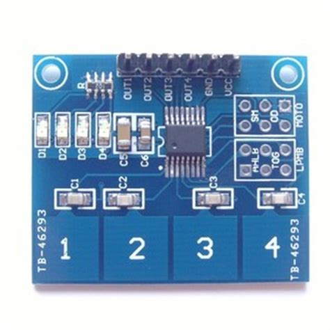 TTP224 4-Channel Capacitive Touch Button Switch Digital Touch Sensor M ...