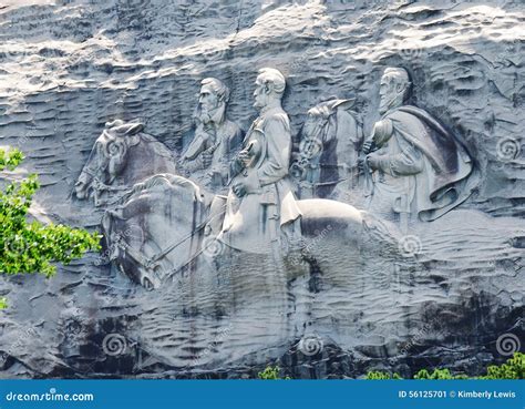 Confederate Memorial Carving at Stone Mountain, Georgia. Editorial ...