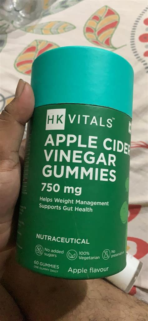 HealthKart HK VITALS Apple Cider Vinegar Gummies 750 mg, No Added Sugar ...