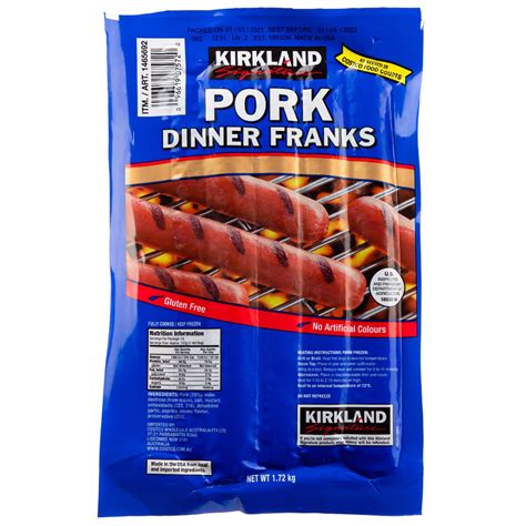 Kirkland Hotdogs Kirkland Signature Pork Dinner Franks 1.72kg | Costco