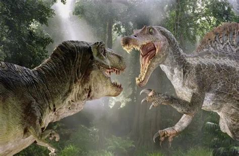 【棘龙VS霸王龙】侏罗纪公园3两者战斗过，真实情况棘龙只是个渔夫_腾讯视频