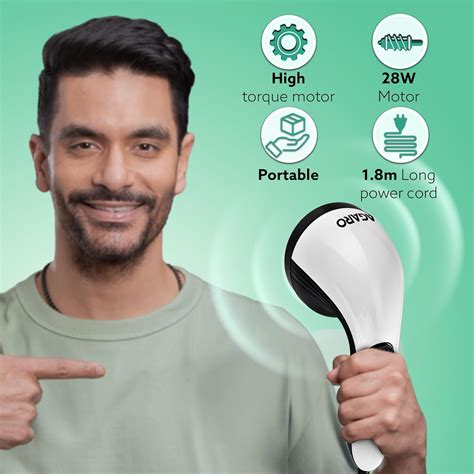 AGARO Atom Plus Electric Handheld Full Body Massager, 4 Massage Heads ...