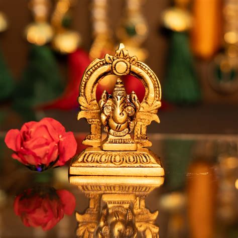 Buy PujaNPujari Lord Ganesha Statue Hindu God Ganesh Ganpati Sitting ...